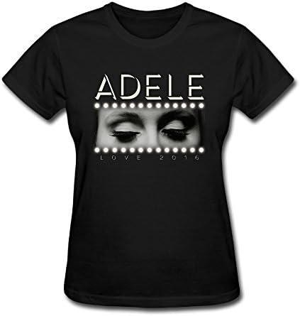 Toomi Women's Adele Adkins Love 2016 World Tour Album Hello Eyes Picture T Shirts Black Medium