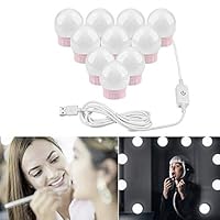 XINYAN Vanity Mirror Lights Kit,Touch Dimmable Free Punching Vanity Mirror Lights Kit,Self-Adhesive 2/6/10/14 LED Mirror Bulbs for Makeup Vanity Table,with USB Charging Cable (Mirror Not Included)