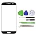 Samsung Galaxy S7 Edge Black Replacement Front Outer Lens Glass Screen CrazyFire Repair Kit with +Tools Kit+ 1 Pair Tweezers+ for G935V G935P G935F G935T G935A