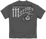 Marine Corps, USMC T-Shirt Marines Eagle Elite Breed Silver Foil Chorcoal Gray
