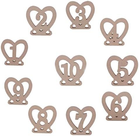 Yeefant 10Pcs/Set Wooden Wedding Table Numbers 1-10 Table Seat Card Number 4.7 Inch High Wood Cutout Home Party Event Banquet Anniversary Decoration Favors Signs Natural Color Set,4.7x4.7x0.6 Inch