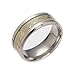 JAJAFOOK Men 8mm Wide Luminous Effect Stainless Steel Music Piano Ring Glow in The Dark,Gold，7