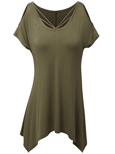 DILANNI Womens Casual Scoop Neck Plus Size T Shirts Summer Tops Tee