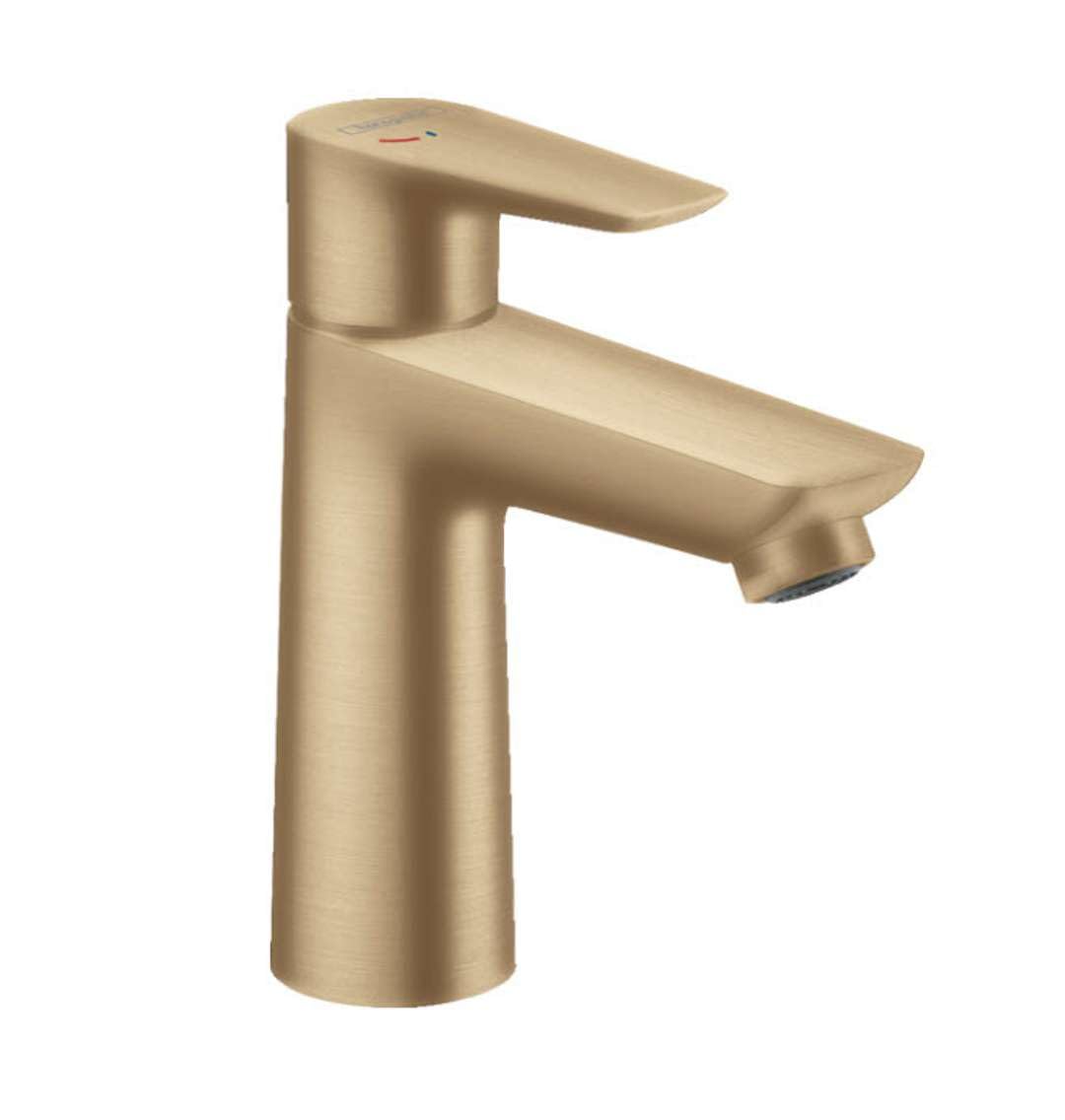hansgrohe 71713140 Talis E 110 CoolStart Single-Lever Washbasin Mixer Tap with Pop-Up Waste Fitting Brushed Bronze, spout Height 110 mm
