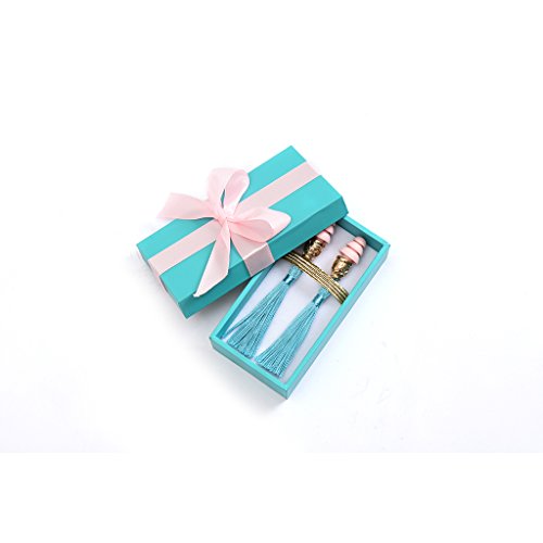 Gift Boxed Tassel Earplugs Breakfast at Tiffany's Silk Handmade (Tiffany Turquoise)
