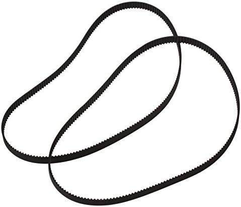 2GT Black Timing Belt Annular Loop Rubber Ring belt 6mm Width 2mm Pitch Close End Geared Belt Pack of 2 (400mm Length)
