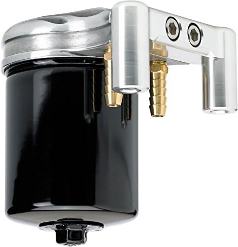 Lowbrow Customs 3132 Polished Filtromax Big Twin Remote Oil Filter Mount