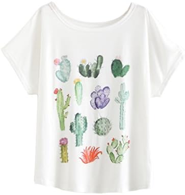 Women's Tops Tees Cute Cactus Graphic Print (Size M)