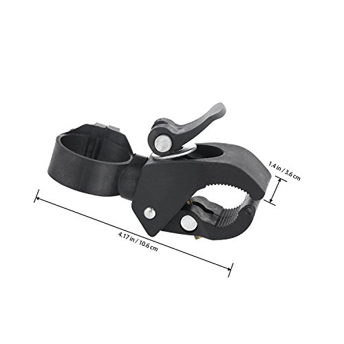 Lonker Universal 360-degree Rotating Bike Bicycle Handlebar Mount LED Flashlight Torch Mount Clamp Clip Holder Grip Bracket (Black)