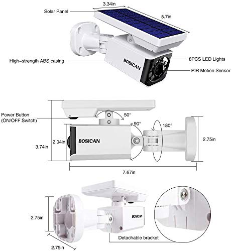 image for BOSICAN Solar Motion Sensor Lights Outdoor, 8-Watt(110W Equ.) 800-Lume