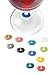TRUE Wine-O Silicone Wine Glass Charms, Colorful Drink Markers for Stem Glasses, Perfect for Red and White Wines, Parties, and Hosting Essentials, Set of 12, Multicolor