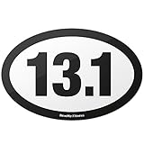 13.1 Half Marathon Oval Car Magnet for Distance Runners, Trail Running | Stick it to Your Vehicle or its Bumber | Fitness & Runner Enthusiast | Strongest Magnet on Amazon