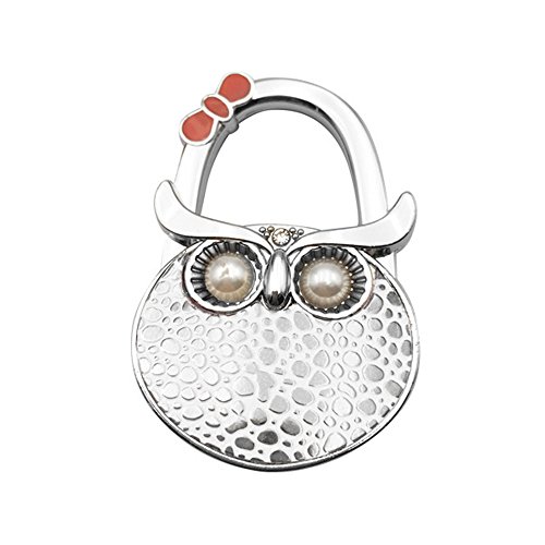 Handbag Hanger,FOME Set of 4 Foldable Purse Hook Purse Table Hook Holder Owl Shape Bag Hanger Hook 4.72x1.77in Mixed Color - Thumbnail 4