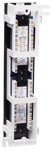INTELLINET 12-Port Cat5e Wall-mount Patch Panel Compatible with 110 and Krone Punch Down Tools (162470)