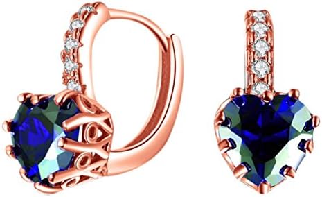 Fheaven Women Earings Big Heart Shaped Crystal Diamond Ear Stud Earrings Jewelry (B2)