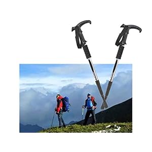 CMLLING Wandelstokken, telescoop, ultralicht voor wandelen, kamperen, bergbeklimmen, rugzakwandelen, trekking, 2 stuks