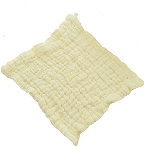 KJ Home Bubble Muslin Washcloths and Towels - Natural Organic Cotton Wipes for Sensitive and Delicate Skin (Set of 5) (Yellow)