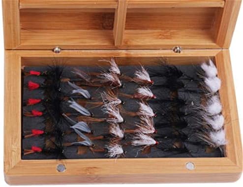 NO LOGO LMQ-YUXIANG, Caja de Madera clásica de la Pesca con Mosca Caja de bambú