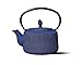 Old Dutch International Matsukasa Cast Iron Teapot, 27 oz, Deep Blue/Gold