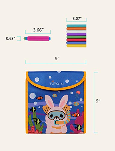 Portable Kids Drawing Pad, Erasable Craft Kids Art Supplies Kits, Toddler Drawing Doodle Board with 8 Colored Erasable Pens,toddler toys, Birthday Gift for Girls Boys Ages 3, 4, 5, 6, 7, 8 - 9"x9" - Thumbnail 6
