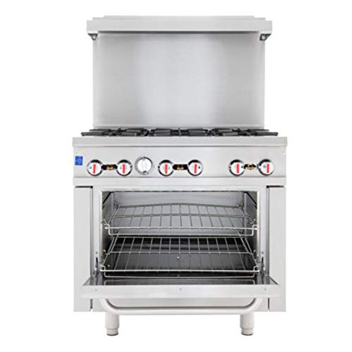 Empura 36" Stainless Steel Commercial Gas Range with Oven, 6 Burners, 211,000 BTU - Thumbnail 3