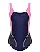 Ekouaer Women's Swimsuit One Piece Swimwear Athletic Training Racerback Splice Swimsuit