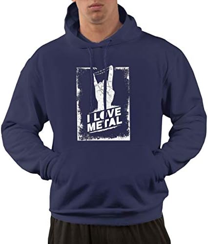 Xxqqff9 Dental Braces Funny I Love Metal Men's Cotton Sleeve Hooded Sweater,Hoodies for Men's