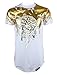 Screenshotbrand Mens Hipster Hip-Hop Premiun Tees - Stylish Longline Latest Fashion Print T-Shirts Gold Foil MD - White - Small