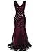 kayamiya Women 1920s Long Prom Gown Beaded Sequin Gatsby Formal Evening Dress