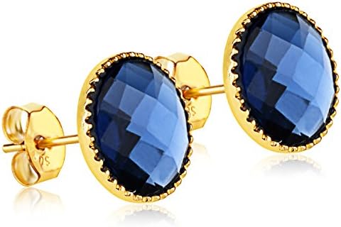 Hypoallergenic Crystal Stud Earrings -24K Gold Coated -By Clecceli