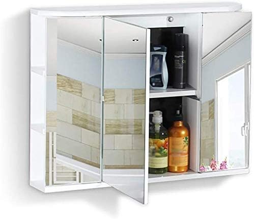 新作製品 世界最高品質人気 鏡付きのバスルームキャビネット ホーム キッチン リビングルーム ウォールマウントストレージシェルフオーガナイザー 折りたたみキャビネットドア Size 62x60 ダブルドゥー