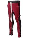 Style by William Men's Dual Side Panel Over Length Drawstring Ankle Zipper Track Pants