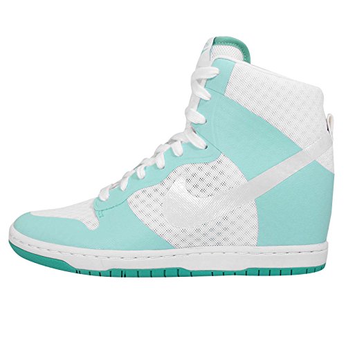 Nike Women's Wmns Dunk Sky HI 2.0 BR, WHITE/WHITE-ARTISAN TEAL, 8 US