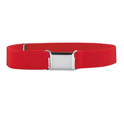 Buyless Kids Elastic Adjustable Belt with Metal Buckle ( 21 Colors Available) - Red-Striped