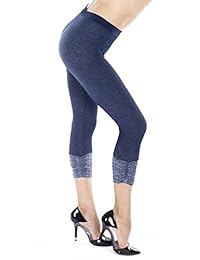 NIKIBIKI Leggings Capri Shirring de dos tonos sin costuras para dama, talla única