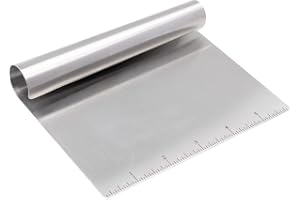 Espátula para Confeitar Mimo Style, Aço Inox, 15 cm x 12 cm, com Régua Medidora, Multiuso para Cortar e Raspar