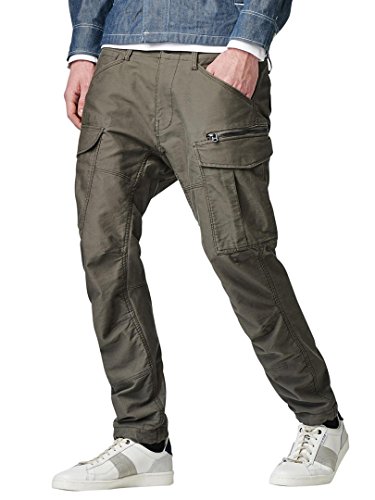 G-STAR ROVIC ZIP 3D TAPERED LT WT POUND TWILL PANT (34 W x 32 L, Raw Grey)