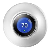 POPMAS Metal Wall Plate for Nest Learning Thermostat 3rd 2nd 1st Generation and Nest Thermostat E 3D Aluminum Round Cover Fingerprint Resistant Bracket Mount Silver