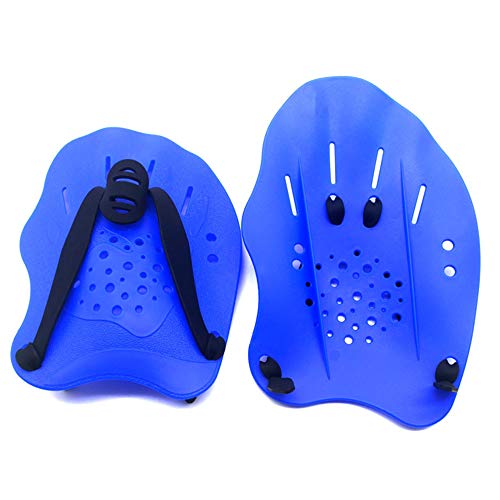 TiTa-Dong Hand Paddles,1 Pair Adjustable Swimming Gloves Hand Flippers Professional Swim Training Set for Kids and Adults(Blue)