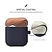 elago Duo Hang Case Compatible with Apple AirPods Case 1 & 2, Carabiner Included, Supports Wireless Charging, 2 Color Caps + 1Body [Peach, Grey + Jean Indigo]