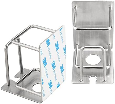 Toothbrush Holder - Wall Mounted 3 in 1 Toothbrush Holder Toothpaste Holder and Cup Holder,304 Stainless Steel Organizer Toothbrush/Toothpaste Holder Wall Mounted Adhesive (2 Pack)