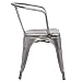 Poly and Bark Trattoria Arm Chair in Polished Gunmetal (Set of 4)