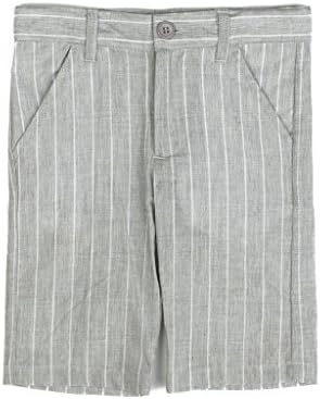 P&amp;P Baby Boy Classic Short Spring Pants - Elegant Gray Stripe Shorts, 3 Years