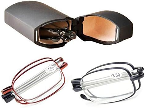 WEARKAPER 2 Pairs Folding Metal Frame Reading Glasses Presbyopic Eyeglasses (+3.00)
