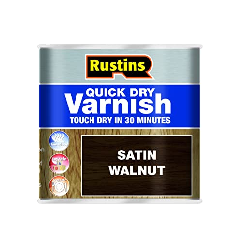 RUSTINS Quick Dry Varnish, Satin Walnut, 1 L