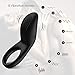 EROCOME Full Silicone Vibrating Sagitta Remote Control Cock Ring - Waterproof Rechargeable Penis Ring Vibrator with 8 Modes - Sex Toy for Male or Couples (Black)