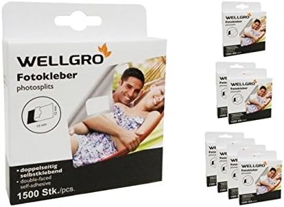 Wellgro® Photo Tapes, Acid Free, Photo Sticker Dual Lock Tape In Dispenser Box – 1500, 3000 or 6000 Pieces, 1500 Stück