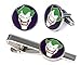 SharedImagination Joker Minimalist Cufflinks, Justice League Tie Clip, DC Comics Batman vs Superman Tie Tack Jewelry, Harley Quinn Cuff Links Link Wedding Party Gift, Avengers Groomsmen Gifts