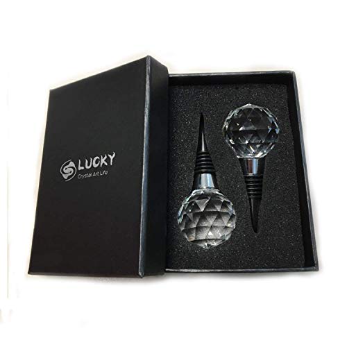 Wine Stoppers, Decorative Crystal Balls Wine Bottle Stoppers with Gift
