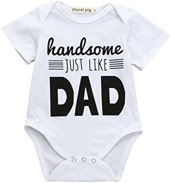Baby Boys Summer Clothes, HEHEM Newborn Infant Baby Boys Girls Letter Print Romper Jumpsuit Outfits Clothes (0.5-3 year) (0-3 month, White)